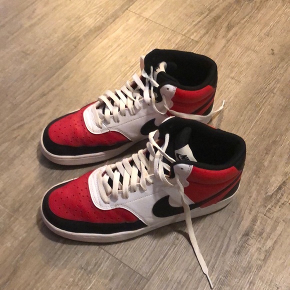 Nike Court Vision Mid: Red and Black Colorway - Picture 1 of 8